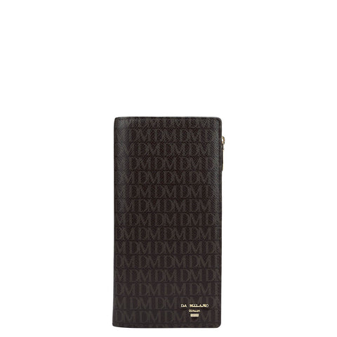 Monogram Leather Ladies Wallet - Chocolate