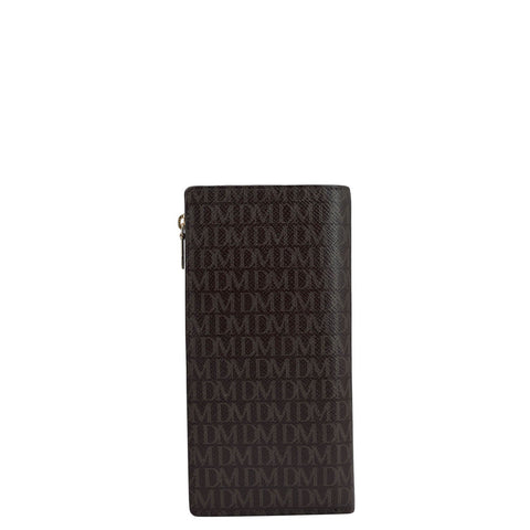 Monogram Leather Ladies Wallet - Chocolate