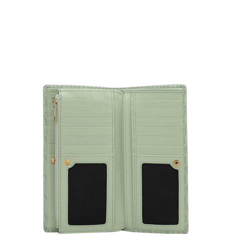 Monogram Leather Ladies Wallet - Mint