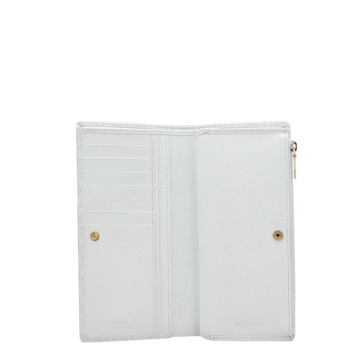 Monogram Leather Ladies Wallet - White