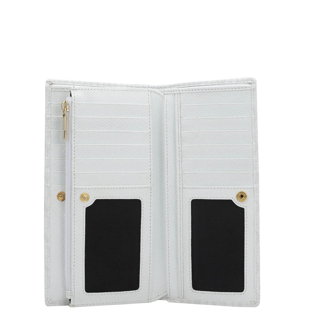 Monogram Leather Ladies Wallet - White