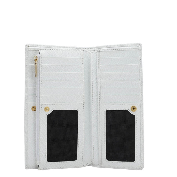 Monogram Leather Ladies Wallet - White