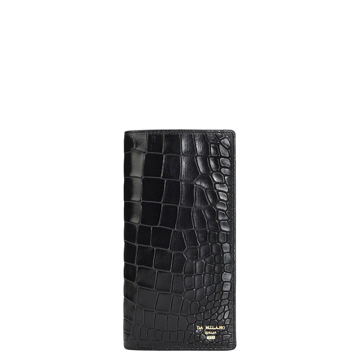 Croco Leather Ladies Wallet - Black