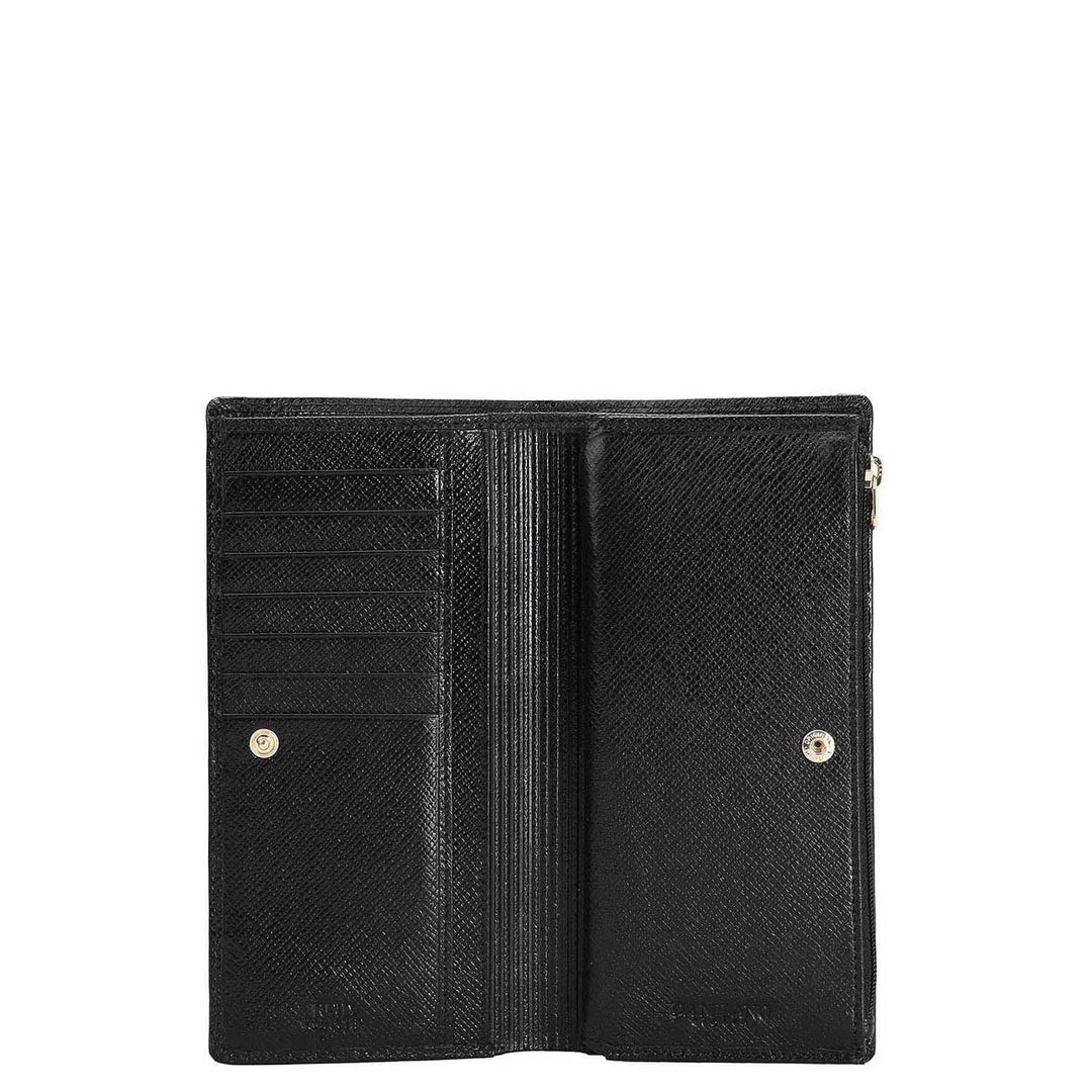 Croco Leather Ladies Wallet - Black