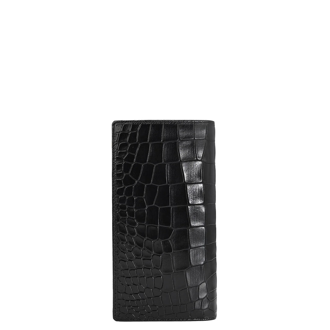 Croco Leather Ladies Wallet - Black