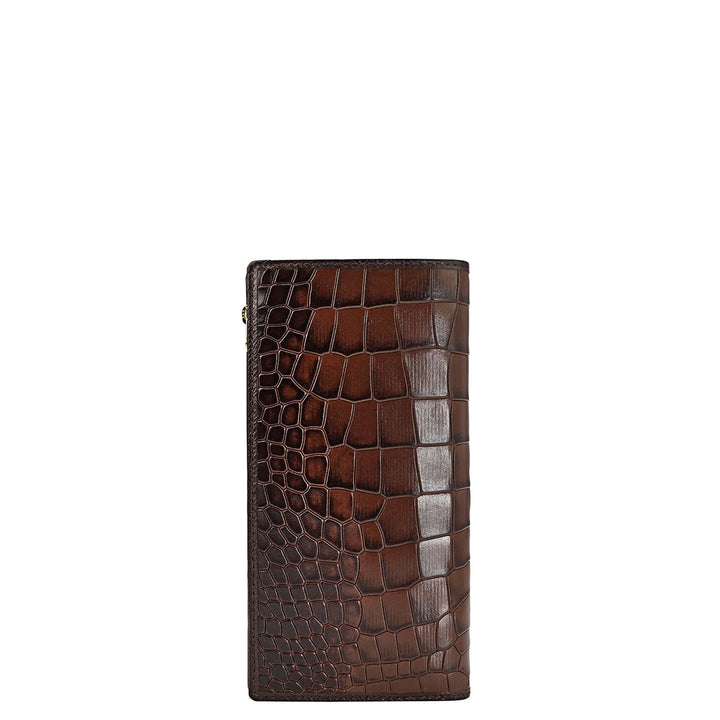Croco Leather Ladies Wallet - Brown