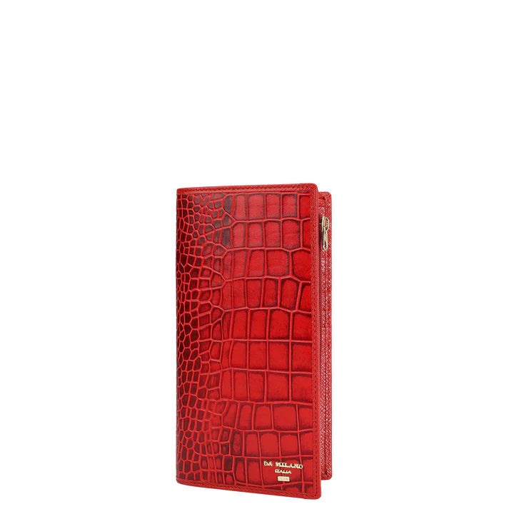 Croco Leather Ladies Wallet - Red