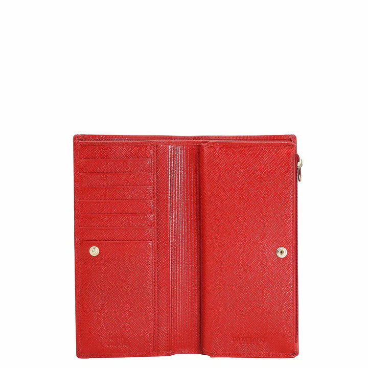 Croco Leather Ladies Wallet - Red