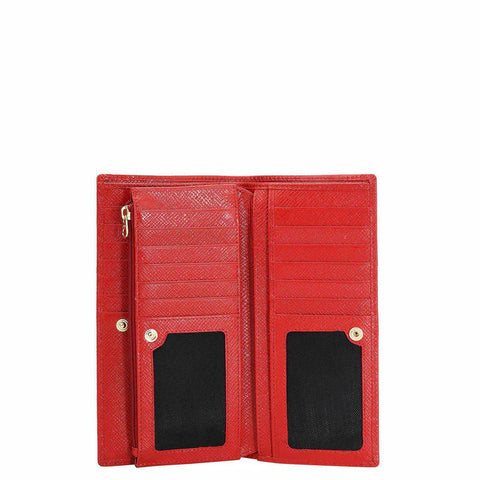 Croco Leather Ladies Wallet - Red