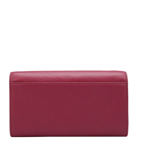 Wax Leather Ladies Wallet - Majenta