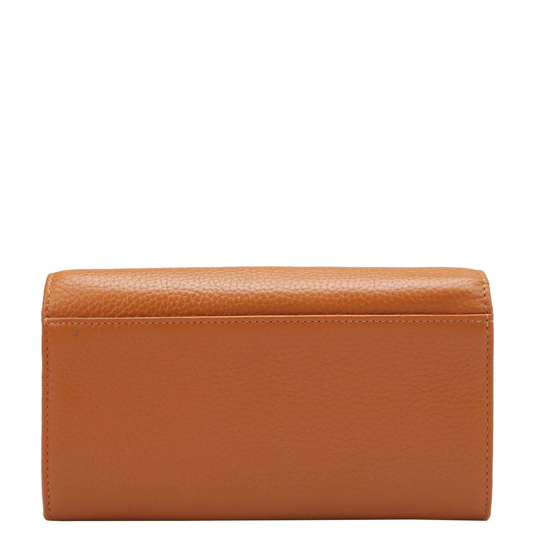 Wax Leather Ladies Wallet - Orange