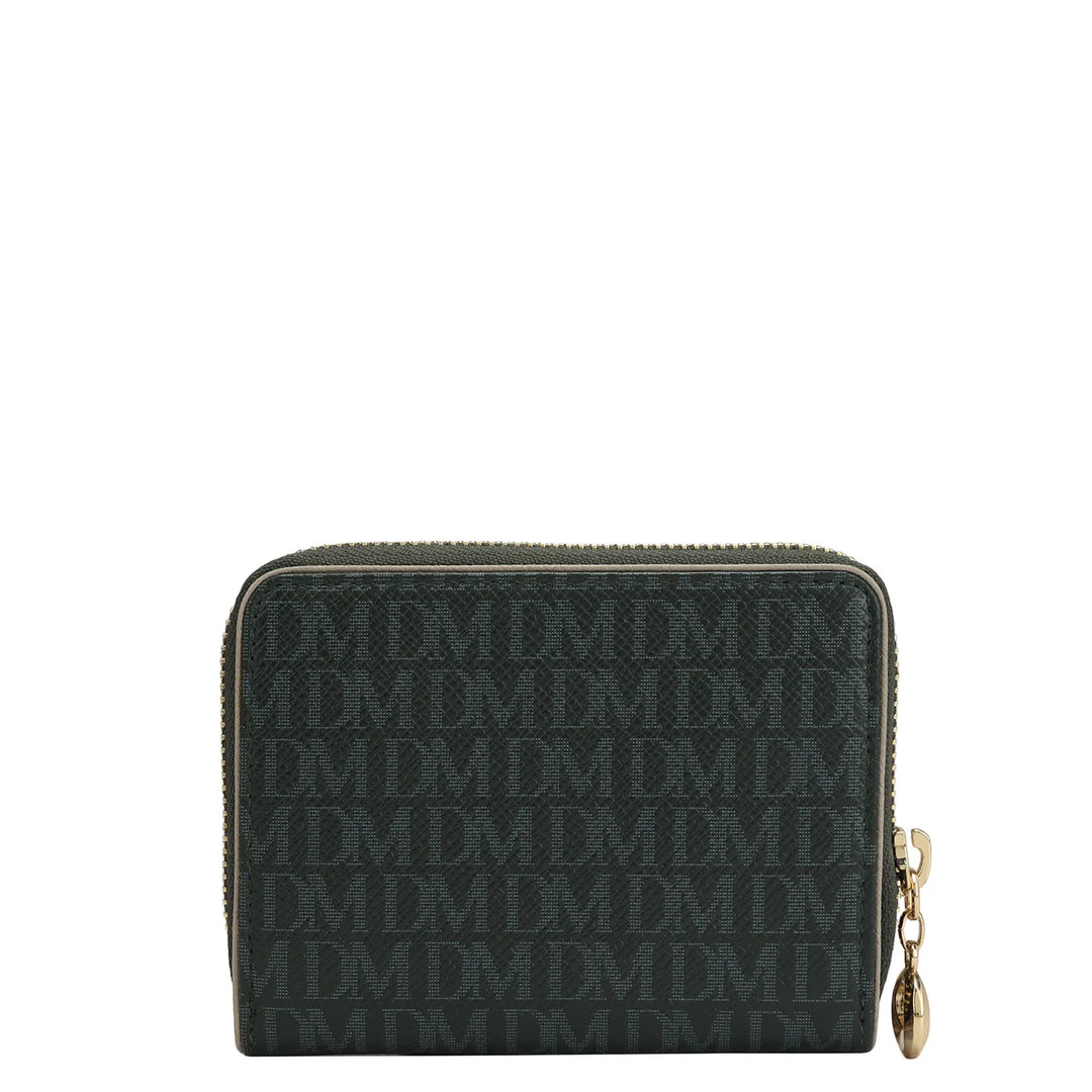 Monogram Franzy Leather Ladies Wallet - Petrol Green