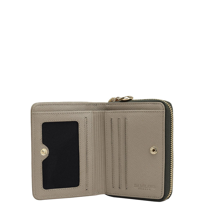 Monogram Franzy Leather Ladies Wallet - Petrol Green