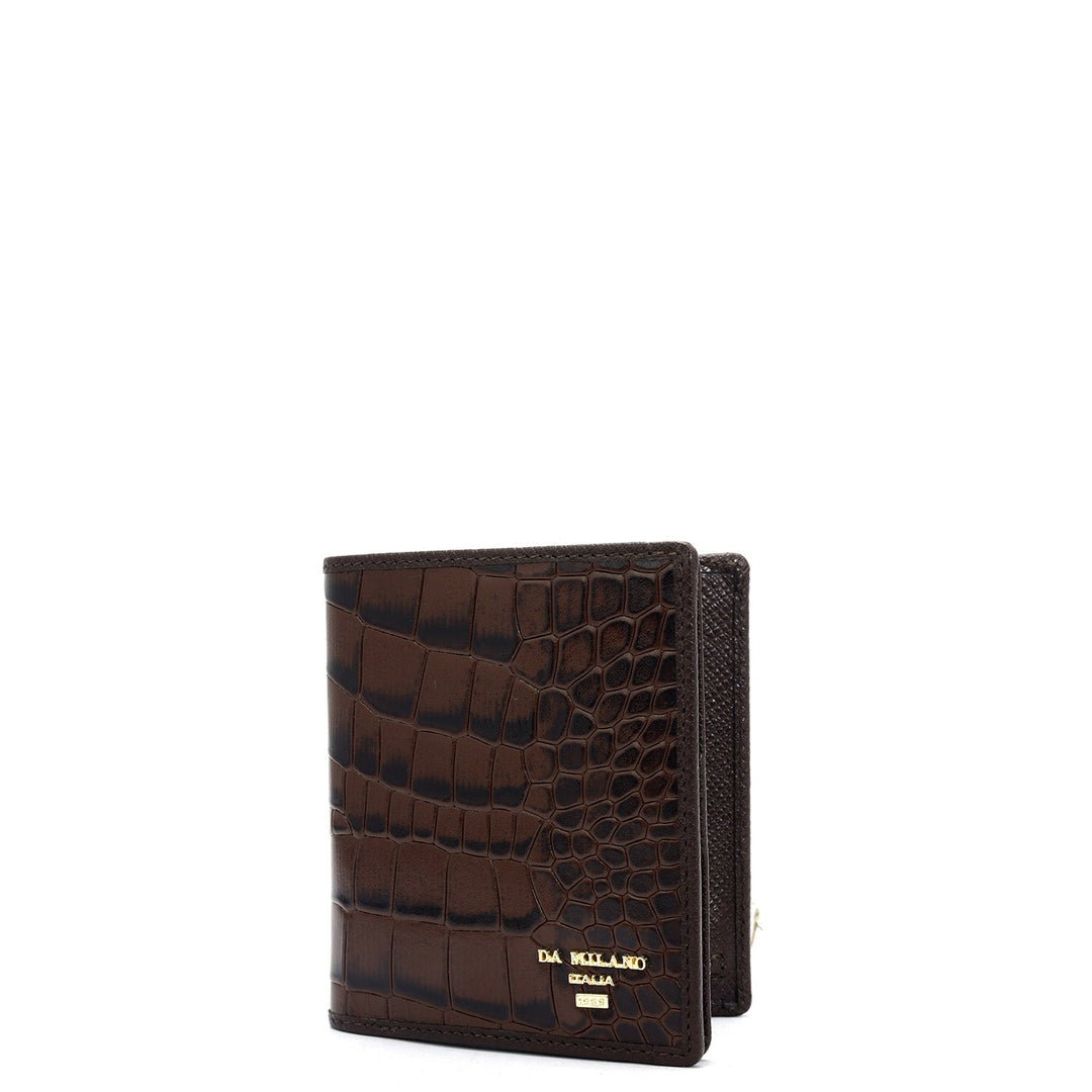 Croco Leather Ladies Wallet - Brown