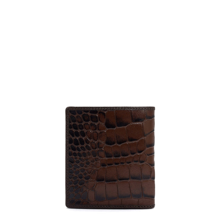 Croco Leather Ladies Wallet - Brown