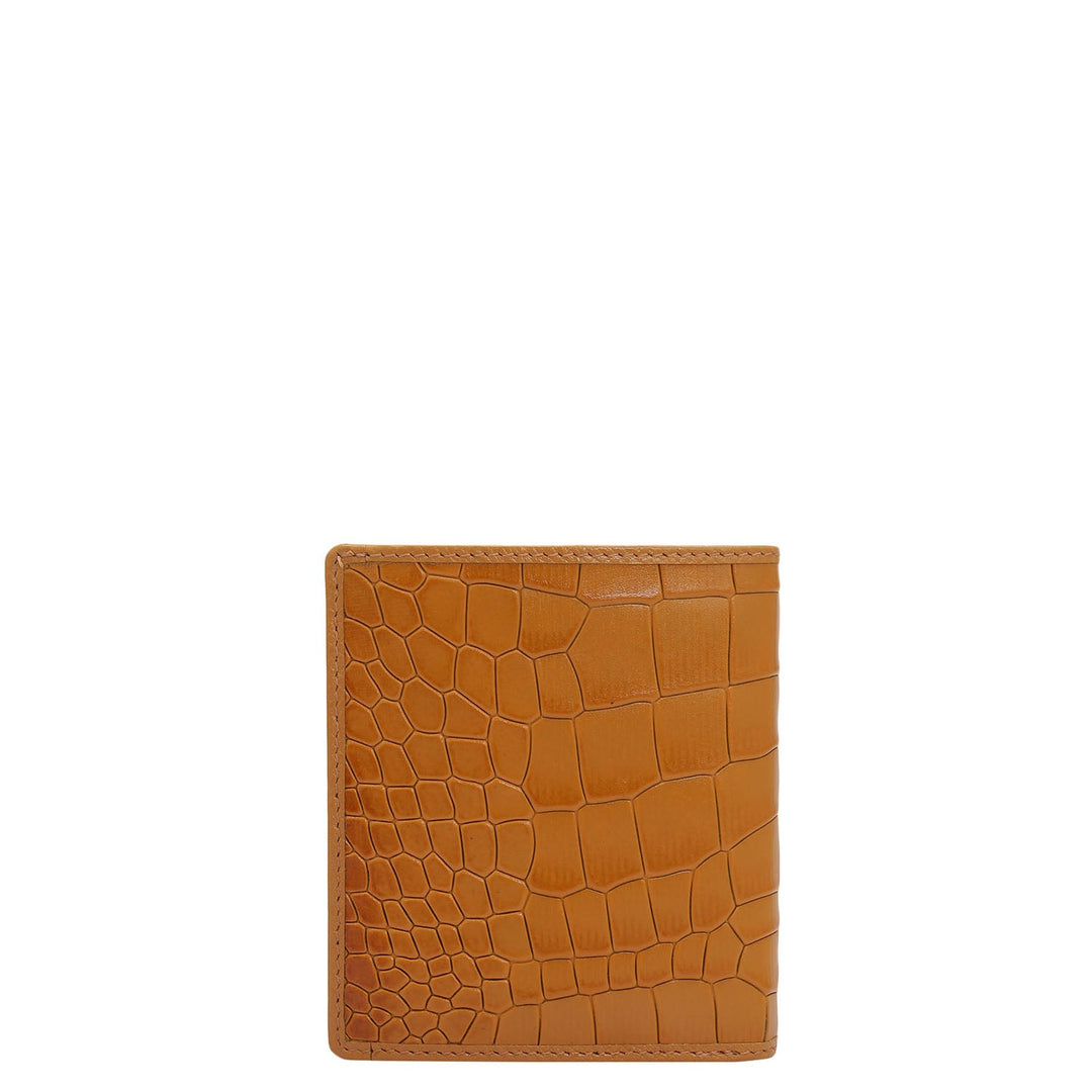 Croco Leather Ladies Wallet - Flame