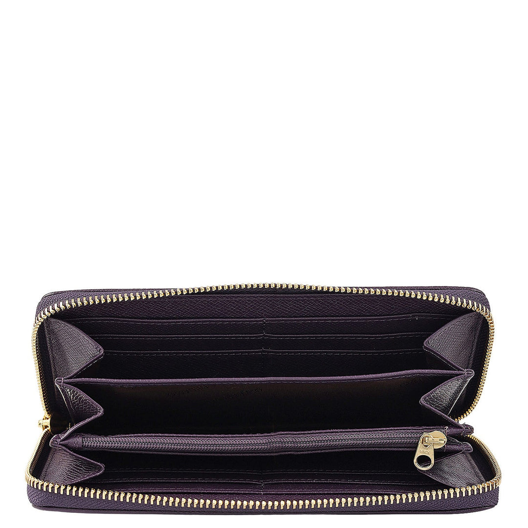 Croco Leather Ladies Wallet - Grapevine