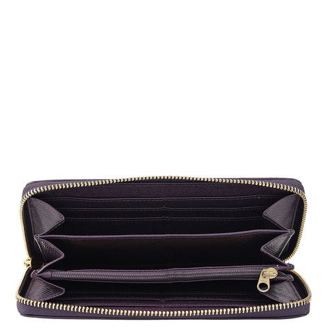 Croco Leather Ladies Wallet - Grapevine