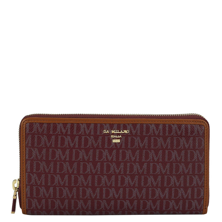 Monogram Leather Ladies Wallet - Blood Stone