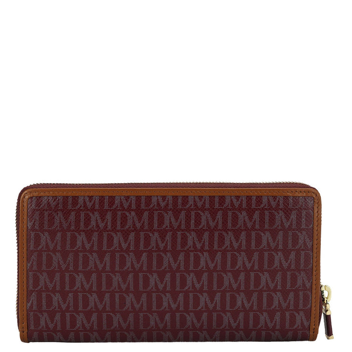 Monogram Leather Ladies Wallet - Blood Stone