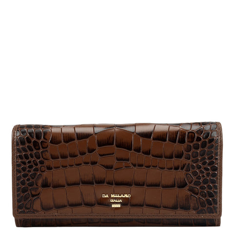 Croco Leather Ladies Wallet - Date