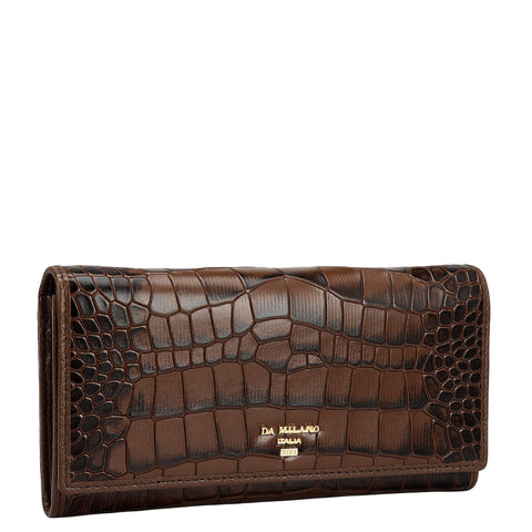 Croco Leather Ladies Wallet - Date
