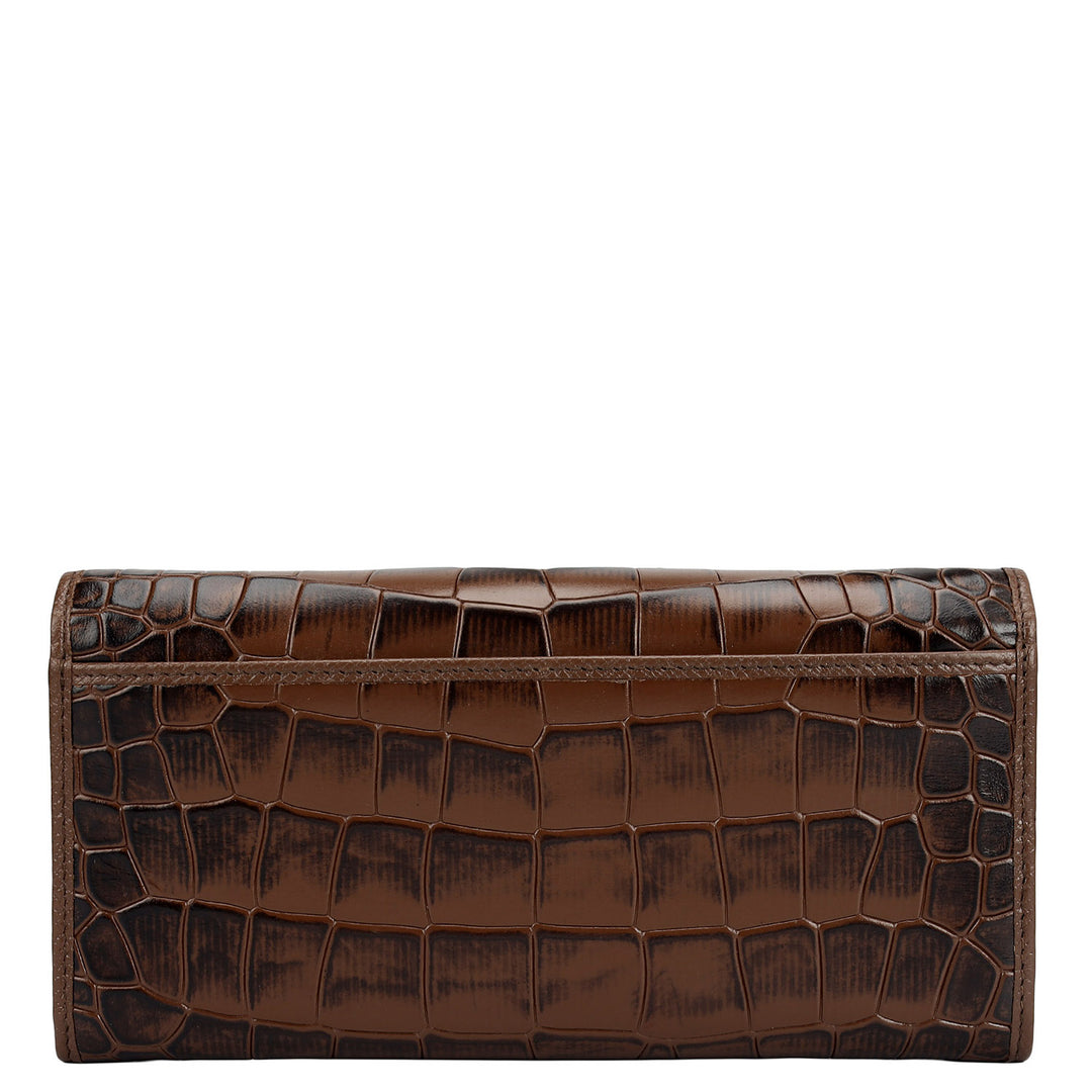 Croco Leather Ladies Wallet - Date