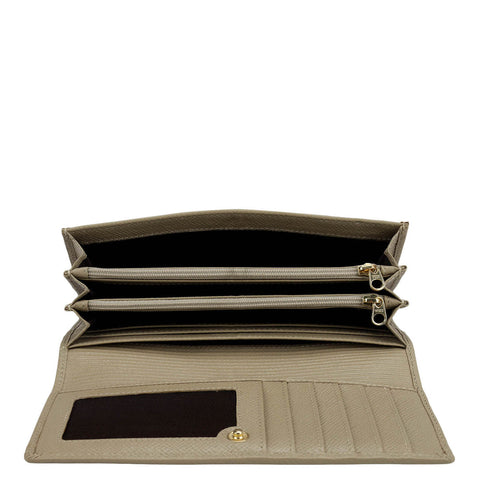 Croco Leather Ladies Wallet - Frost