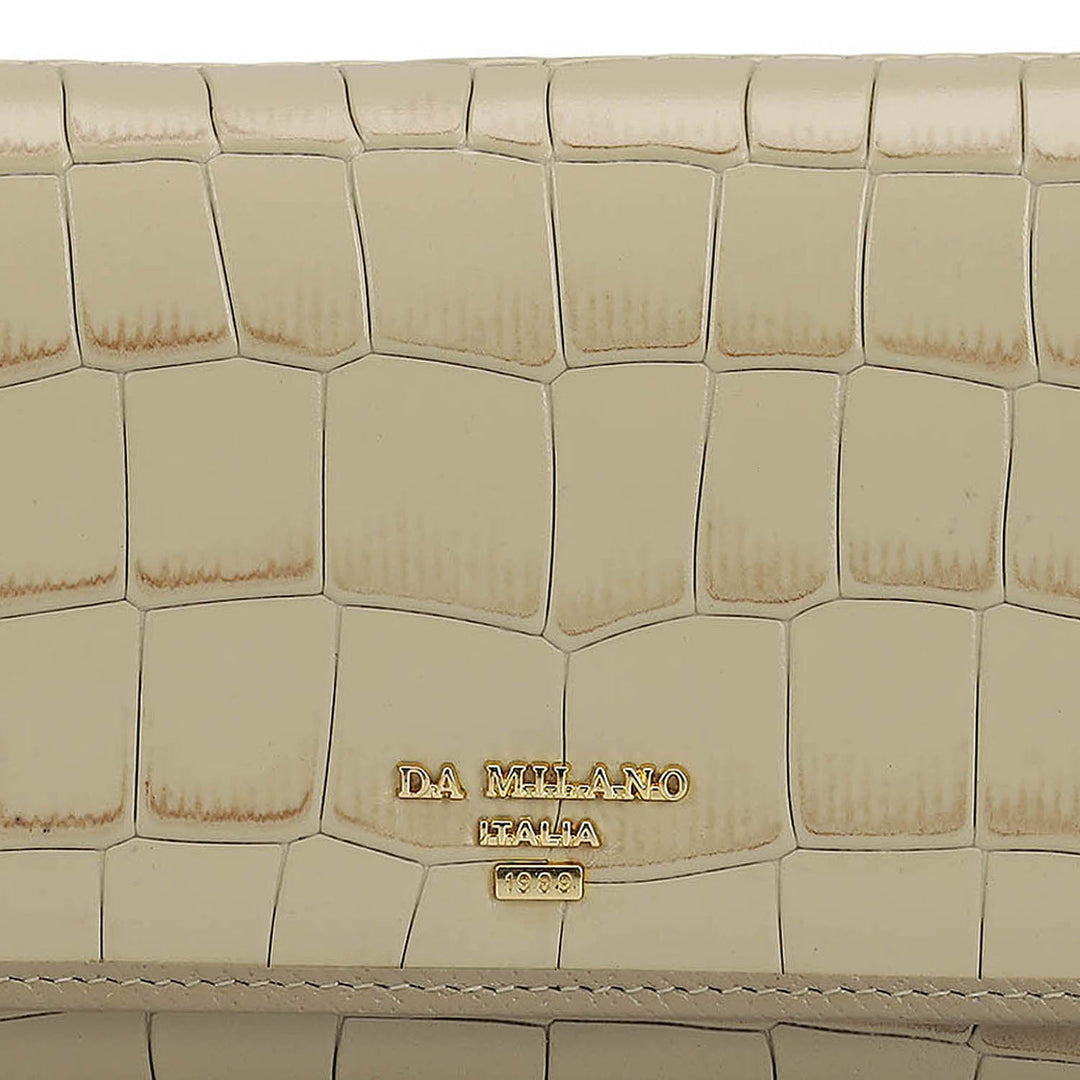 Croco Leather Ladies Wallet - Frost