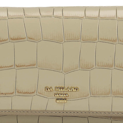 Croco Leather Ladies Wallet - Frost