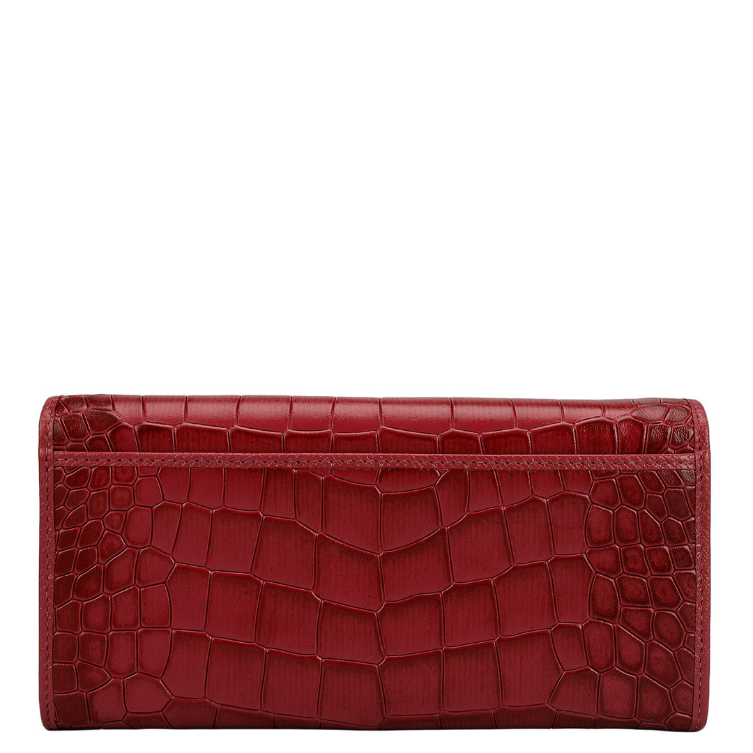 Croco Leather Ladies Wallet - Plumberry