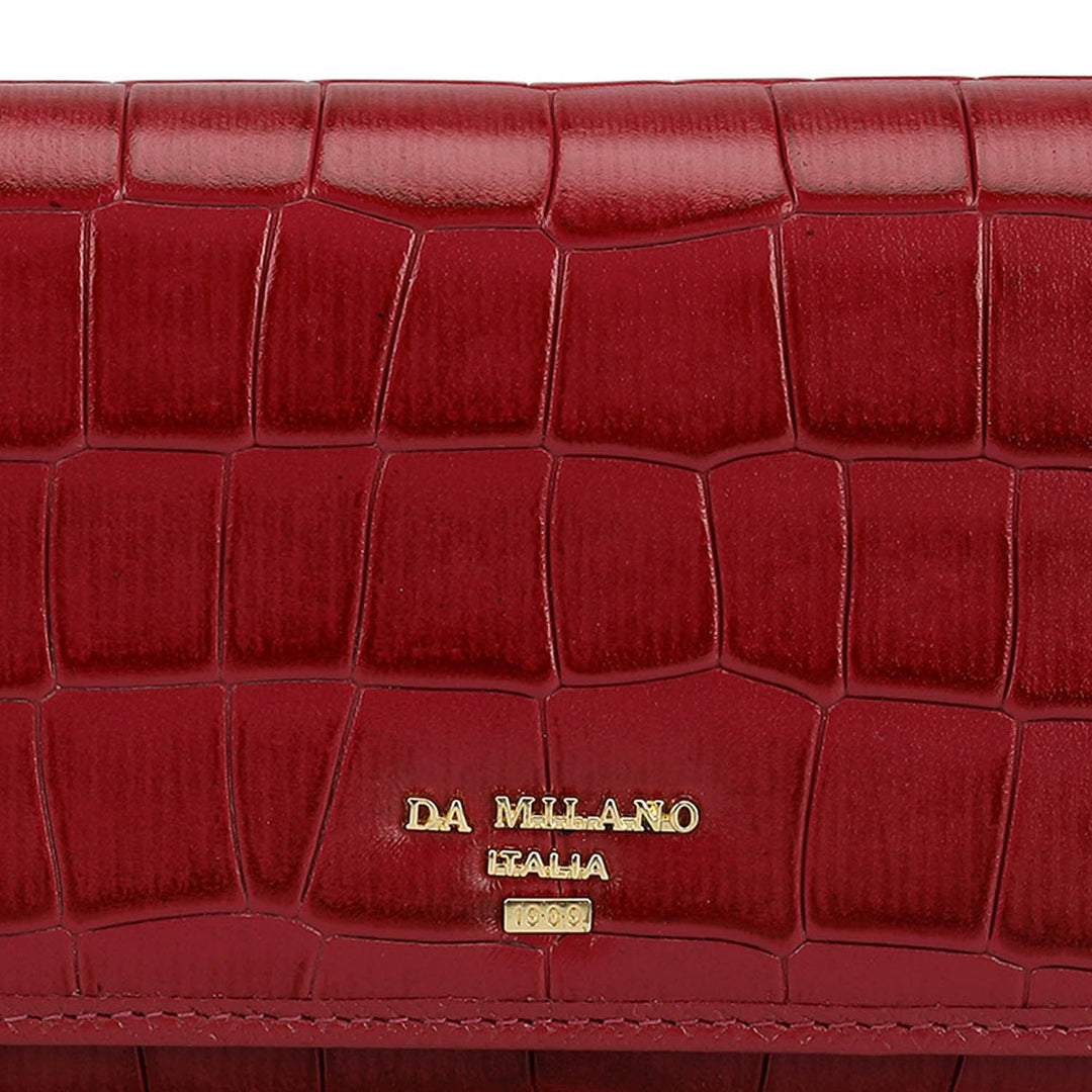 Croco Leather Ladies Wallet - Plumberry