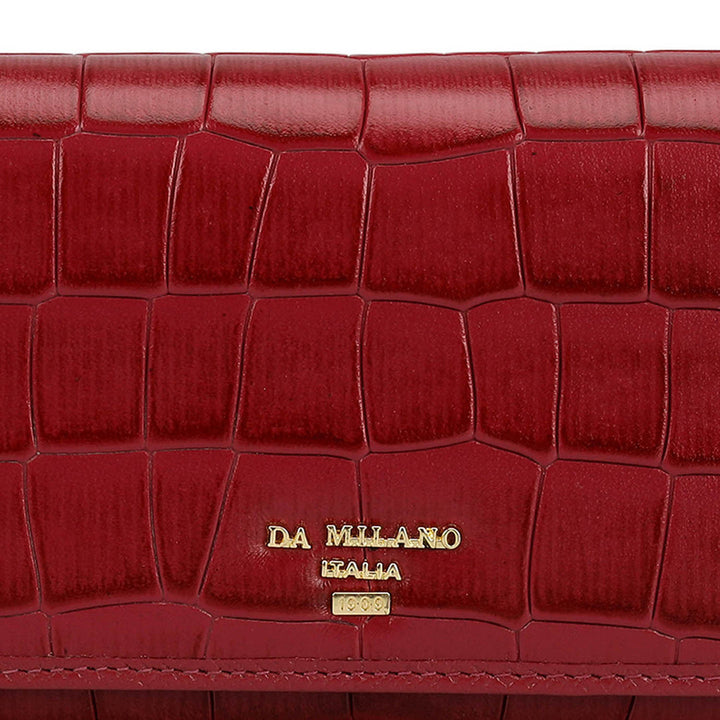 Croco Leather Ladies Wallet - Plumberry