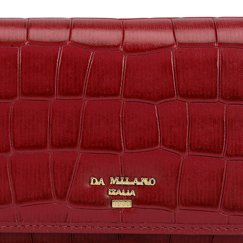 Croco Leather Ladies Wallet - Plumberry