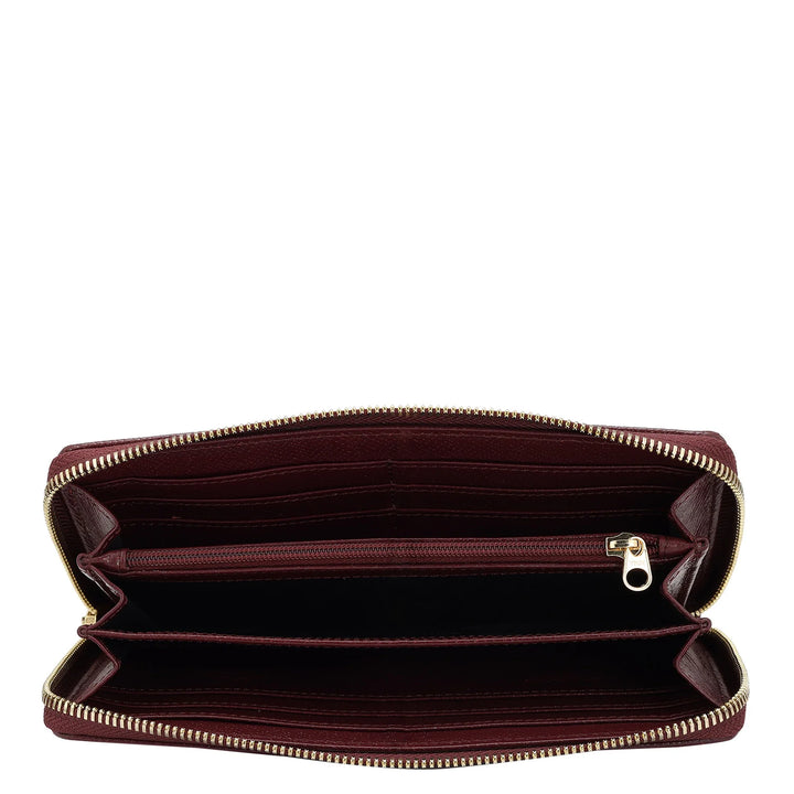 Monogram Franzy Leather Ladies Wallet - Blood Stone