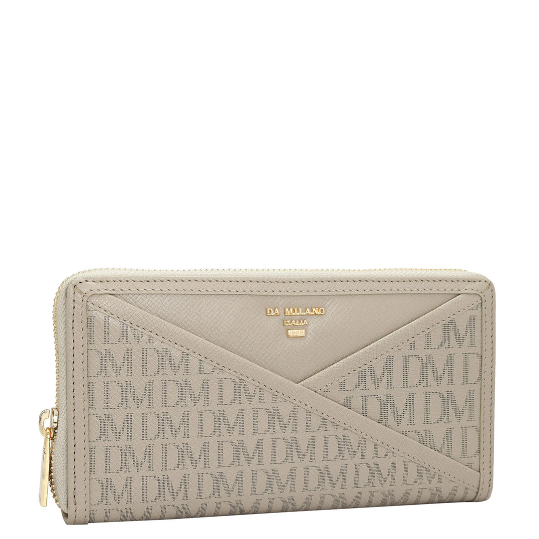 Monogram Franzy Leather Ladies Wallet - Chalk