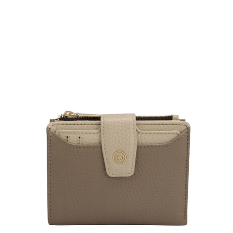 Wax Leather Ladies Wallet - Greyish Taupe