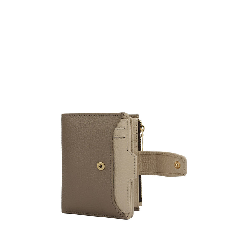 Wax Leather Ladies Wallet - Greyish Taupe