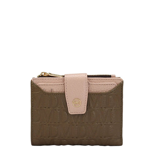 Monogram Leather Ladies Wallet - Moss