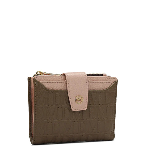 Monogram Leather Ladies Wallet - Moss