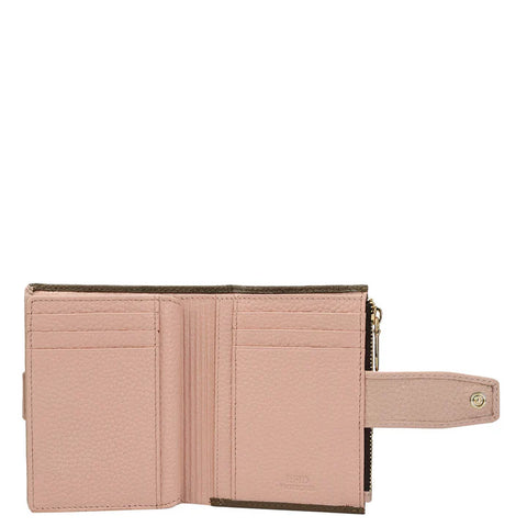 Monogram Leather Ladies Wallet - Moss