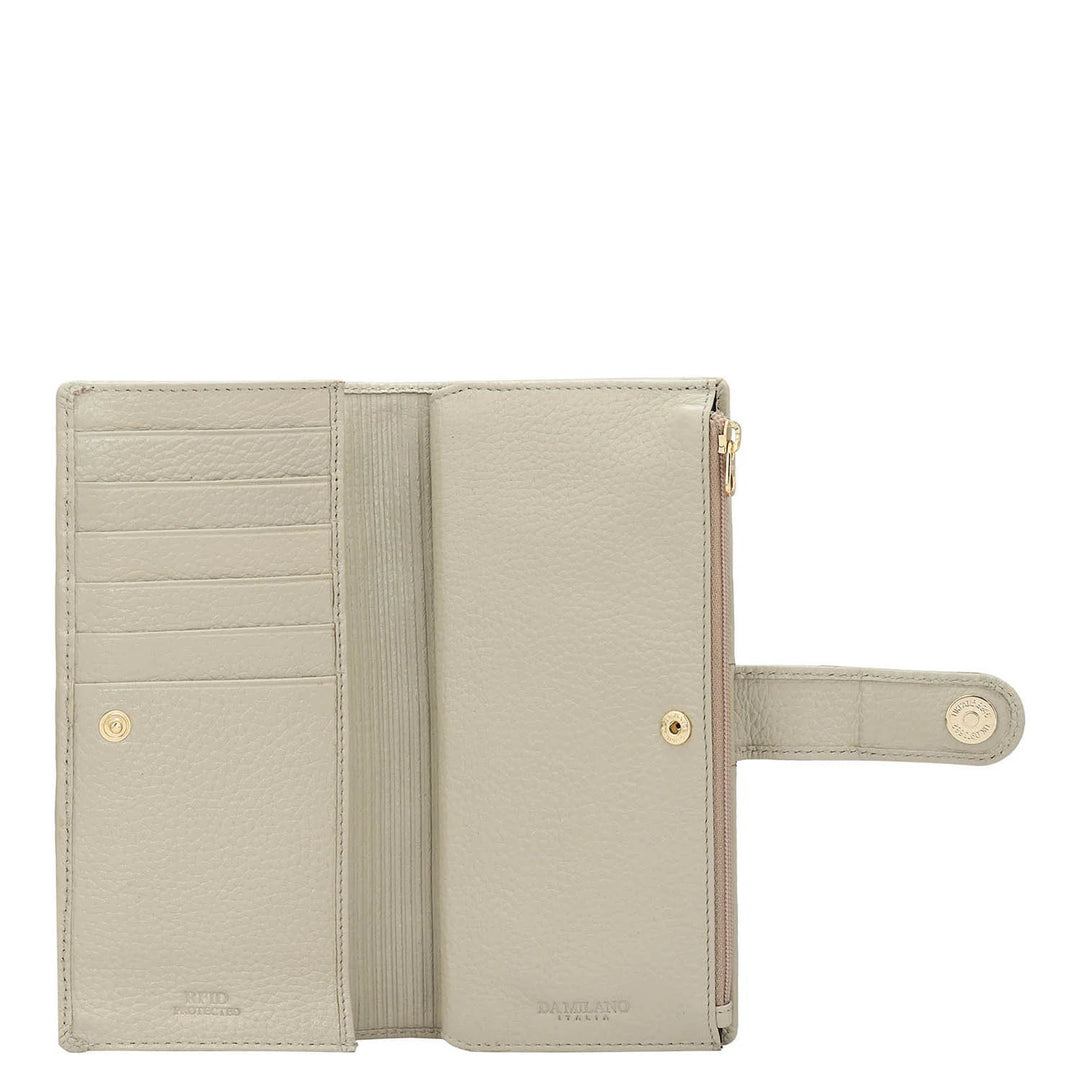 Wax Leather Ladies Wallet - Khaki