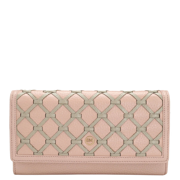 Wax Leather Ladies Wallet - Baby Pink