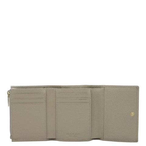 Croco Leather Ladies Wallet - Frost