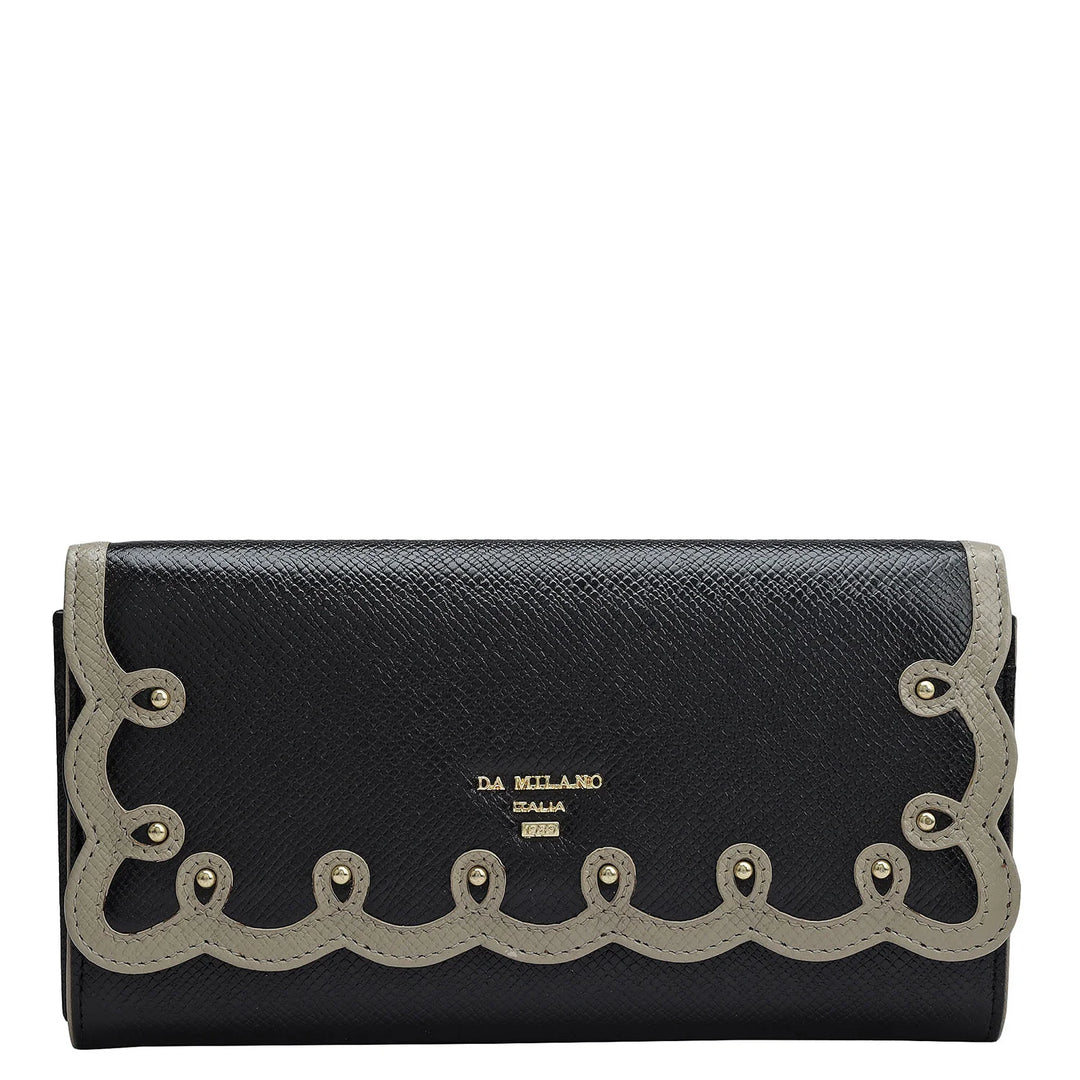 Franzy Leather Ladies Wallet - Black