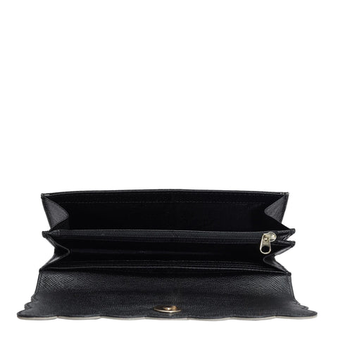 Franzy Leather Ladies Wallet - Black