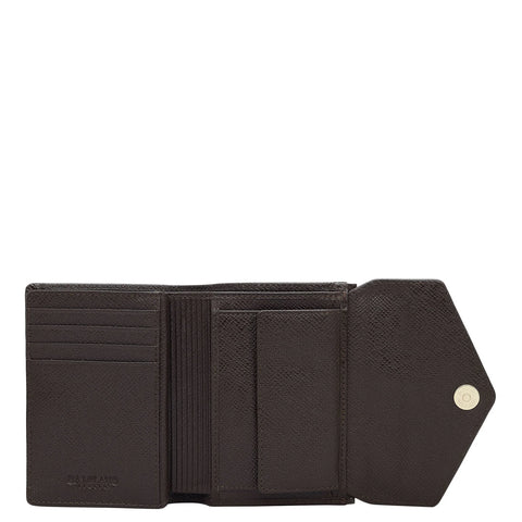 Croco Leather Ladies Wallet - Brown