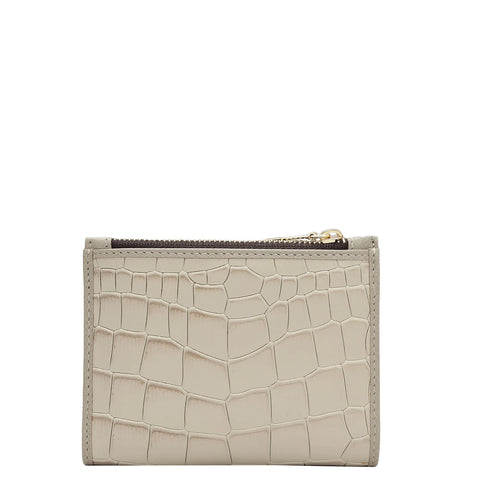 Croco Leather Ladies Wallet - Frost