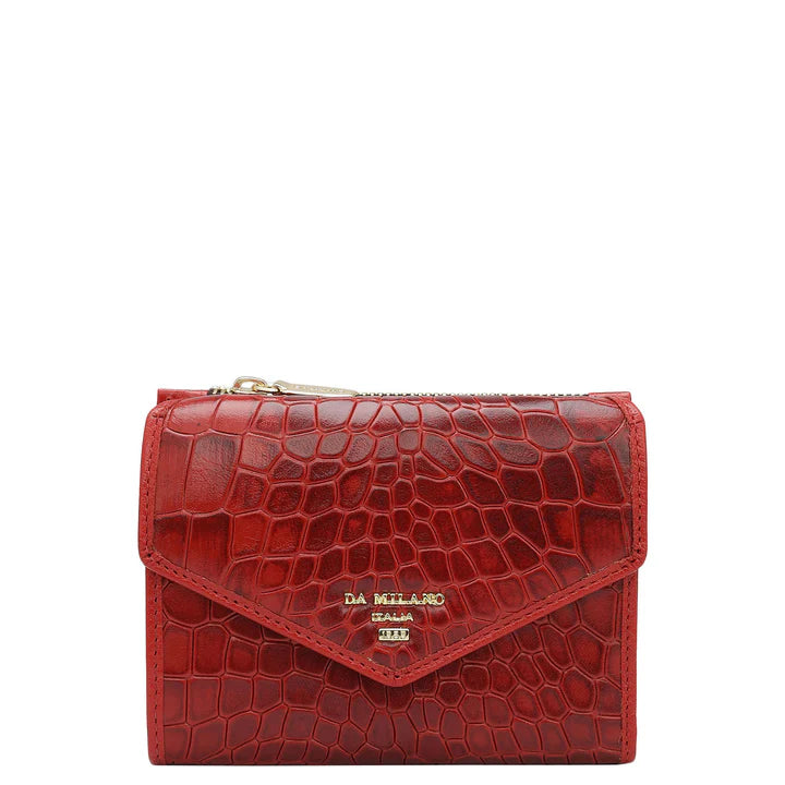 Croco Leather Ladies Wallet - Red