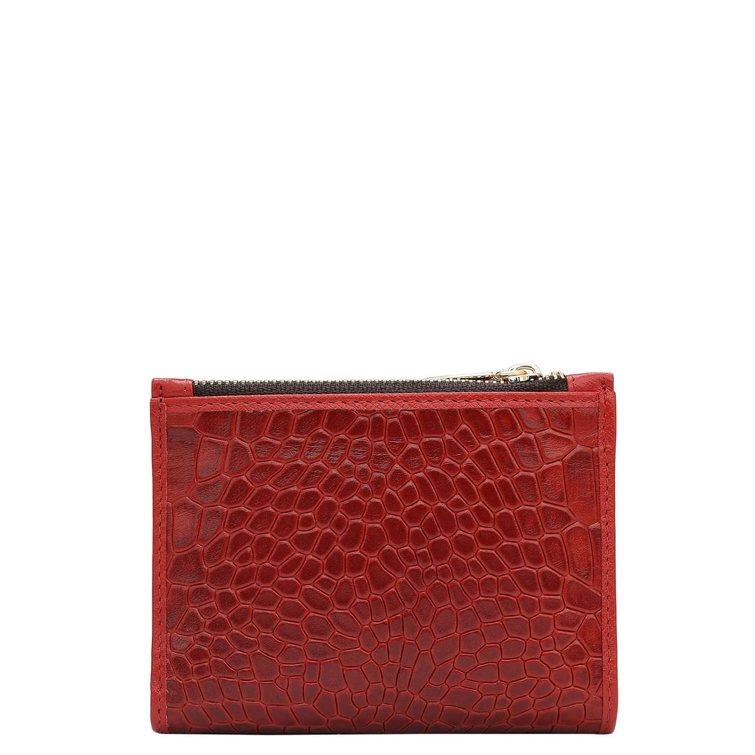 Croco Leather Ladies Wallet - Red